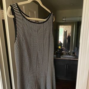Polka dot flair mid length dress!